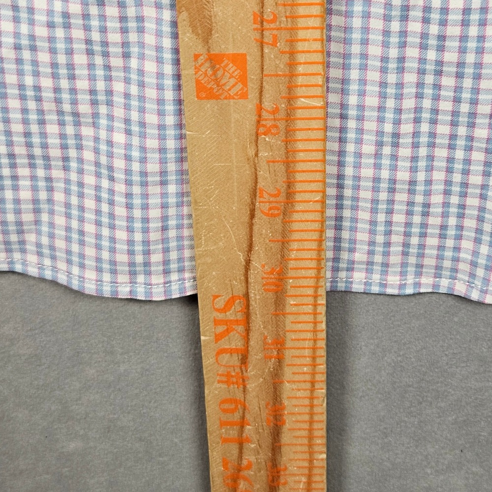 UNTUCKit Button Up Shirt Mens XXL Pink Blue Check Performance Nylon Stretch - Picture 7 of 10